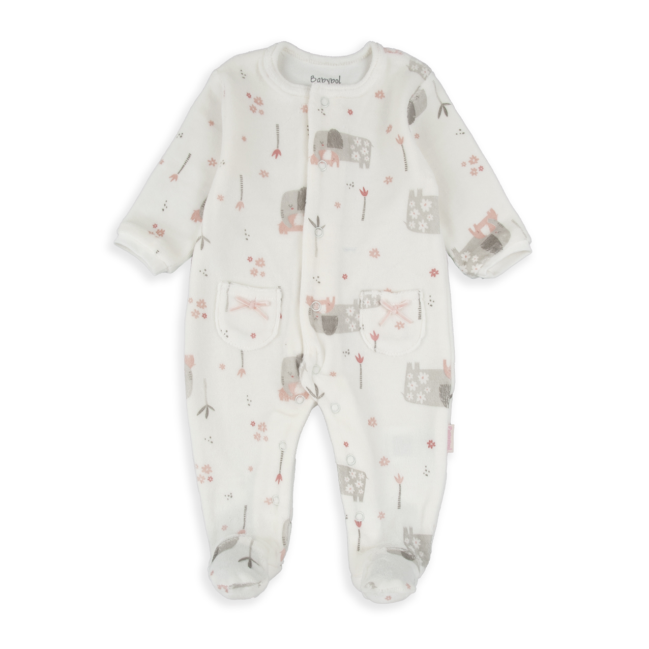BABYBOL Babygrow Veludo Elefantes