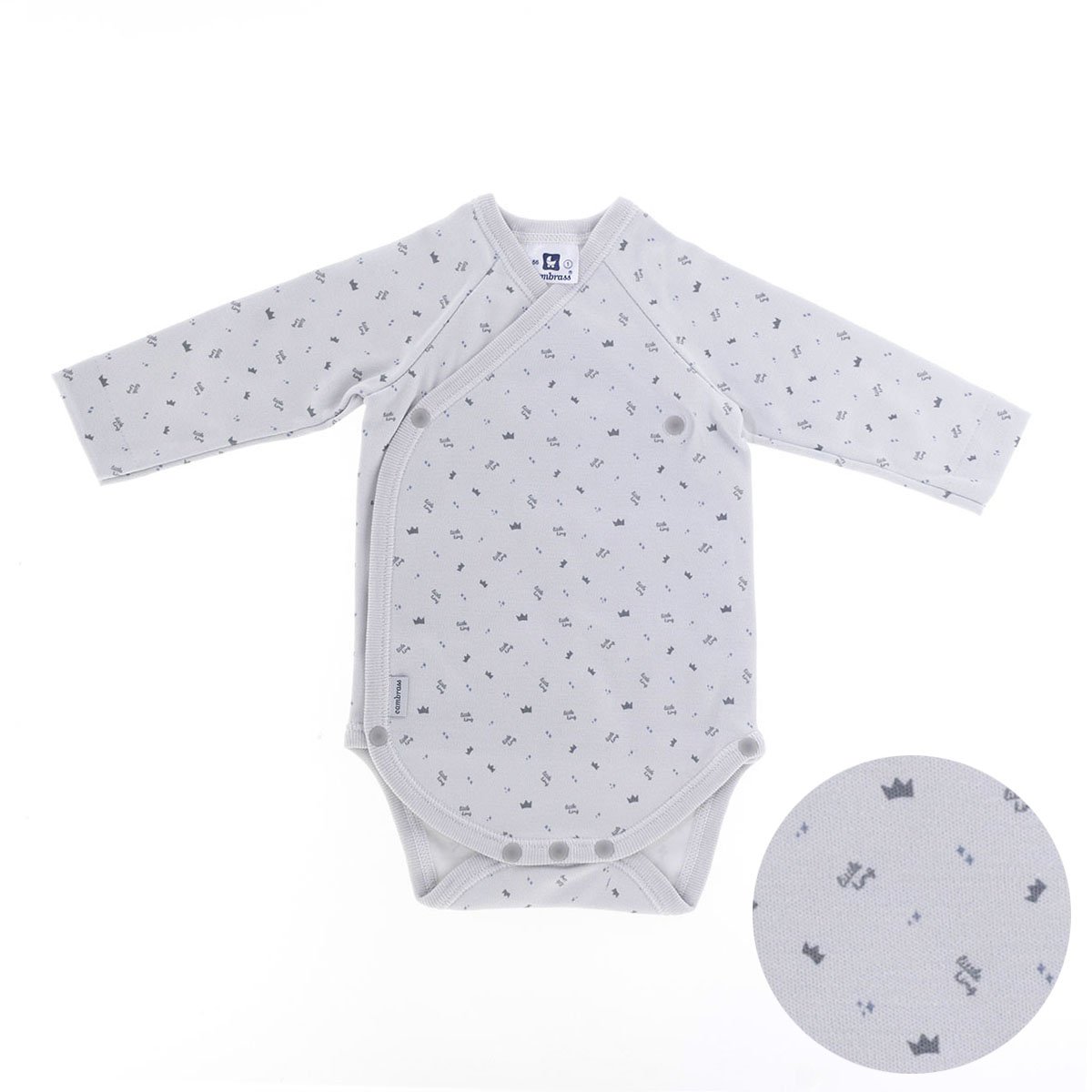 Body Manga Comprida Croise Cinza Cambrass