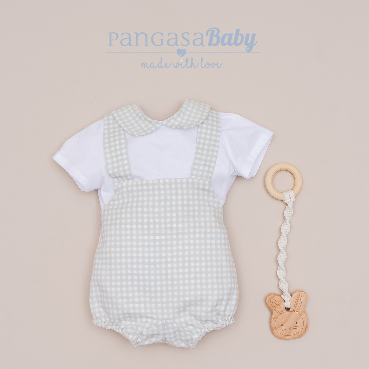 PANGASA Conj. Jardineiras e T-Shirt Vichy