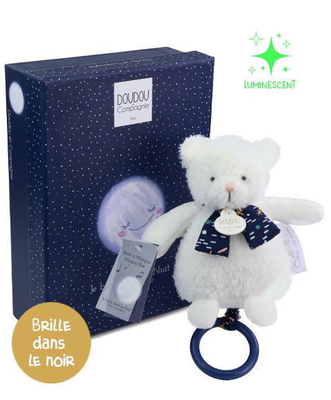 Doudou et Compagnie Caixa Música Urso Clair de Lune Brilha no Escuro