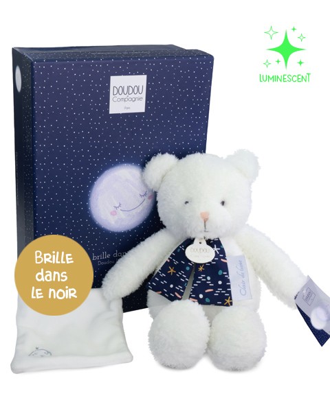 Doudou et Compagnie Peluche Urso Clair de Lune Brilha no Escuro