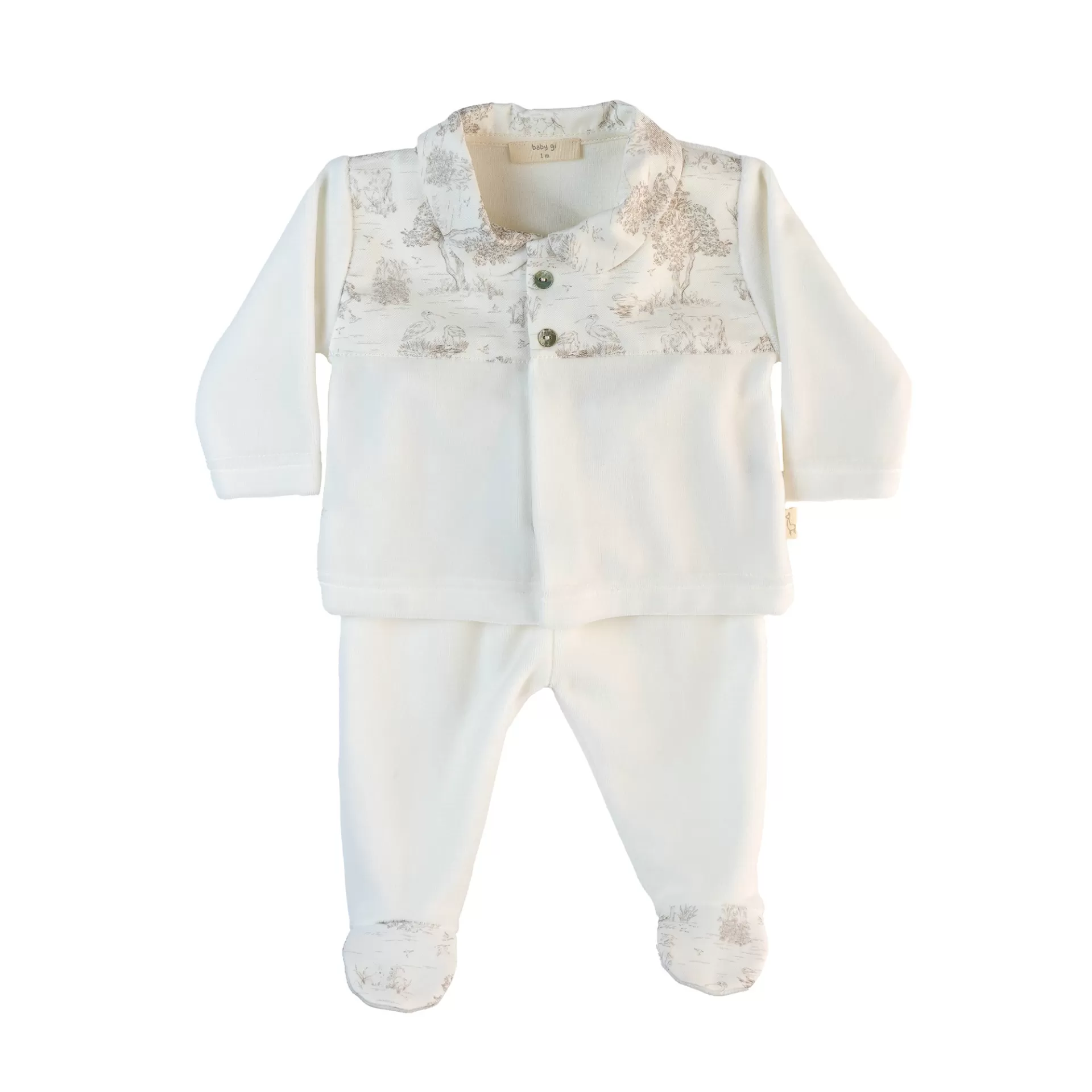 BABY GI Conjunto 2 Pçs Bebé Veludo Country