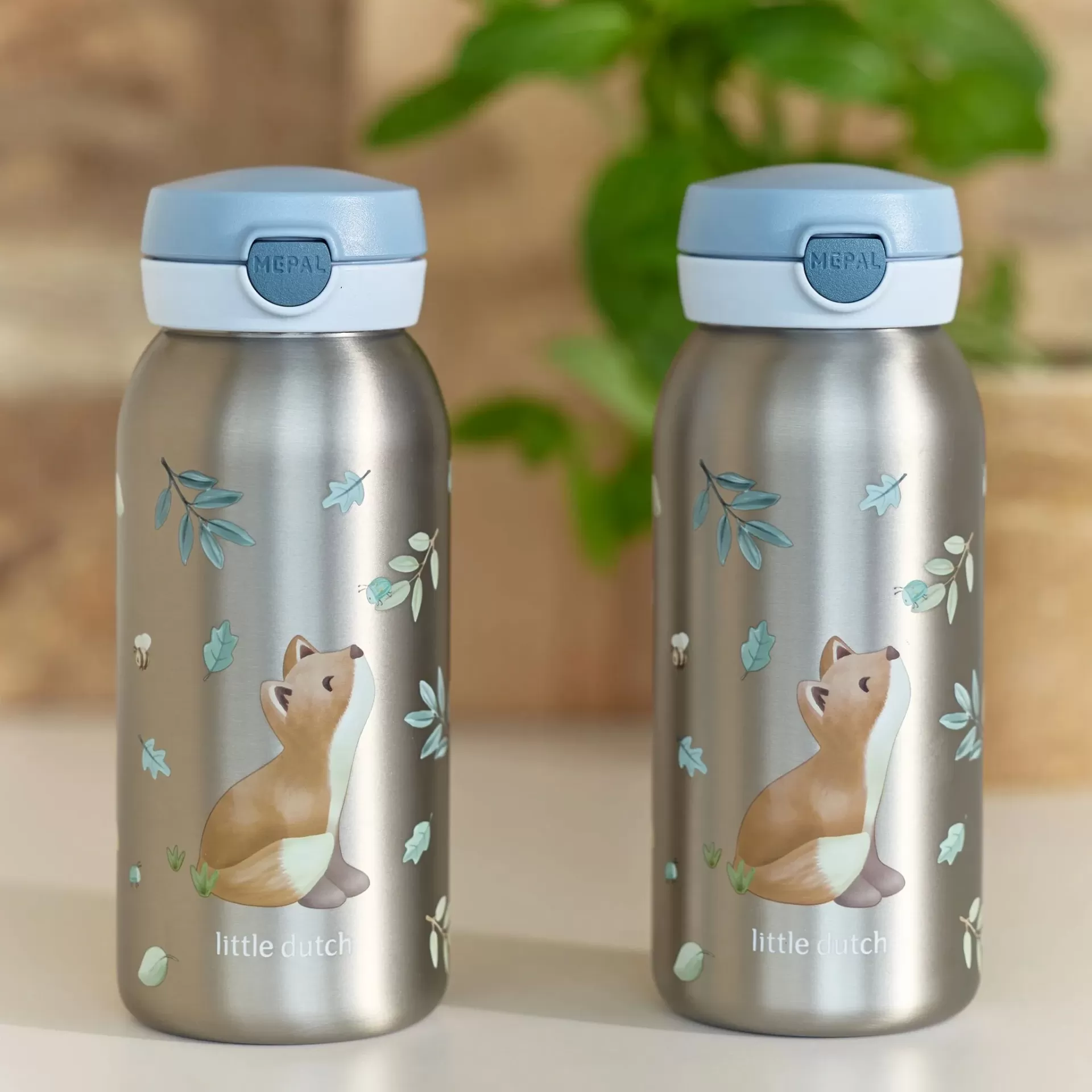 LITTLE DUTCH Garrafa Térmica Flip Cap Forest Friends 500 ml
