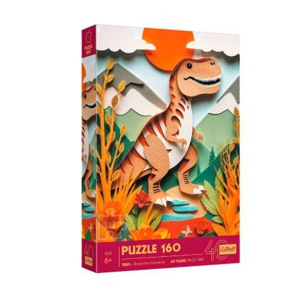 TREFL Puzzle 160 pçs Paper Art: "40th anniversary of Trefl" - Dinossauro