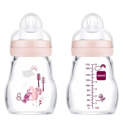MAM biberão Feel Good vidro 170 ml Rosa - 0+ meses