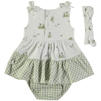 BABYBOL Vestido c/ Tapa Fralda + Fita Cabeça Coelhinhos