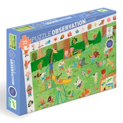 DJECO Puzzle de Observação 35 Pçs Jardim dos Animais