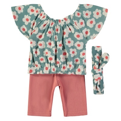 BABYBOL Conjunto 3 Pçs Canelado Flores