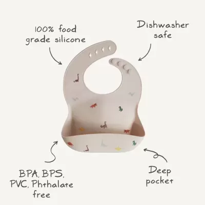 MUSHIE Babete Silicone Dinosaurs