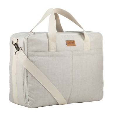 Petitpraia mala de maternidade linho Bege