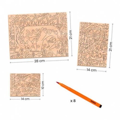 DJECO Mundo dos Dinossauros - Atividade p/ Colorir Madeira