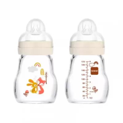 MAM biberão Feel Good vidro 170 ml Neutro - 0+ meses