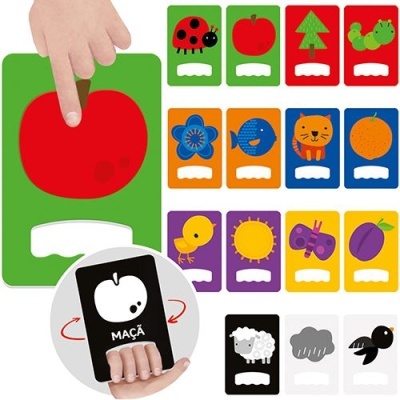 HEADU Flashcards Táteis para Bebés c/ Alto Contraste