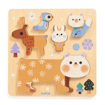 DJECO WoodyStack Puzzle Madeira p/ Empilhar