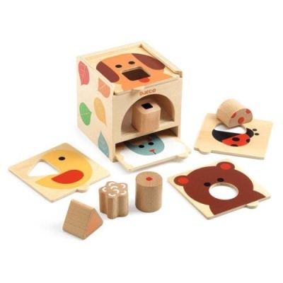 Djeco BoxBasic - Cubo de Atividades c/ Figuras Geométricas