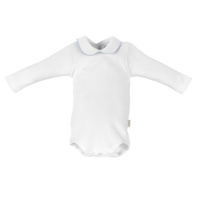 Body Gola c/ Renda Azul Manga Comprida Cambrass