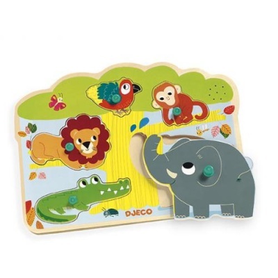 DJECO Baobab Puzzle Sonoro Madeira c/ Animais
