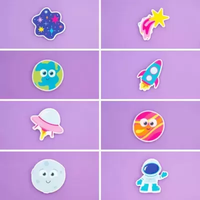 GloPals Anti deslizantes banho Galaxy Grips