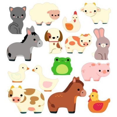 DJECO Animais da Quinta: Autocolantes Removíveis