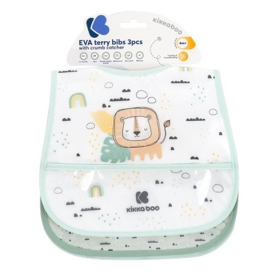 KIKKABOO Conj. 3 Babetes Impermeáveis Savanna Menta