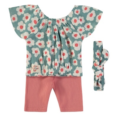 BABYBOL Conjunto 3 Pçs Canelado Flores
