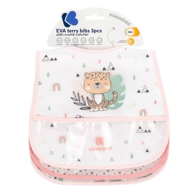 KIKKABOO Conj. 3 Babetes Impermeáveis Savanna Rosa