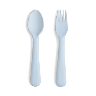 MUSHIE Pack Garfo E Colher Solid Powder Blue