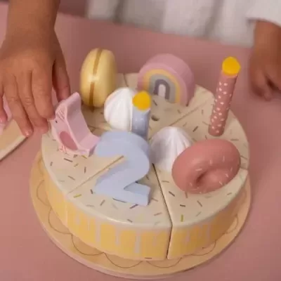 LITTLE DUTCH Bolo Aniversário Madeira Rosa