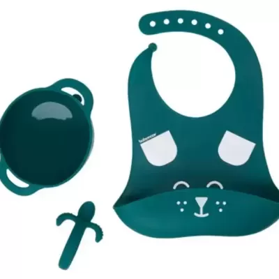 Babymoov Conjunto de 3 Peças em Silicone: Taça, Colher e Babete First'Isy Perro