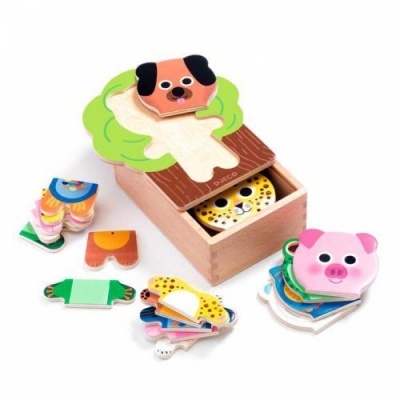 DJECO Arbramix: Puzzle Madeira p/ Completar Animais