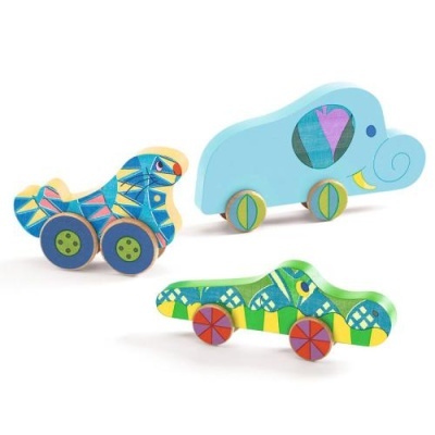 DJECO Puzz & Roll Bariolo Puzzle de Madeira c/ Animais
