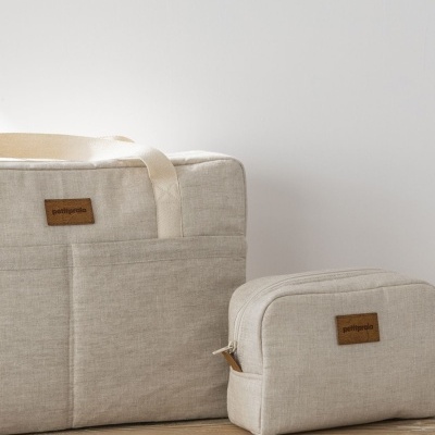 Petitpraia necessaire linho Bege