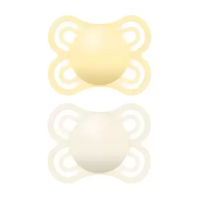 MAM Chupeta Perfect 2-6 Meses Amarelo/Nude 2 un
