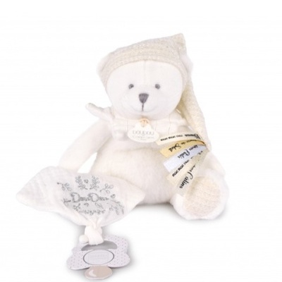 DOUDOU 25 ANOS - Urso Peluche 20 cm c/ Prendedor Chupeta