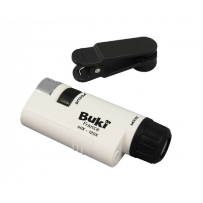 Microscópio Bolso 120x com adaptador smartphone Buki