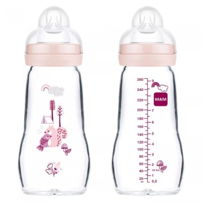 MAM biberão Feel Good vidro 260 ml Rosa - 2+ meses