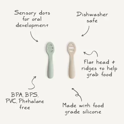 MUSHIE Pack 2 colheres 1ª Alimentação Natural/Sand