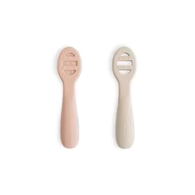 Mushie Pack 2 colheres 1ª alimentação Sand/Blush