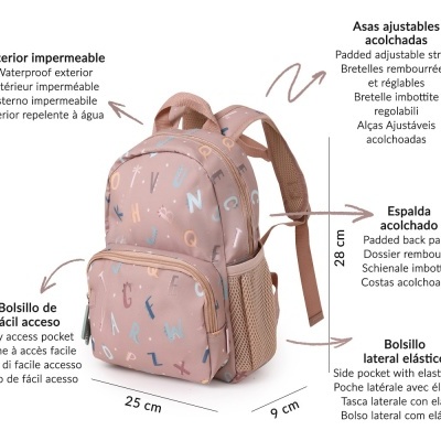 TUTETE Mochila Infantil Funny Letters