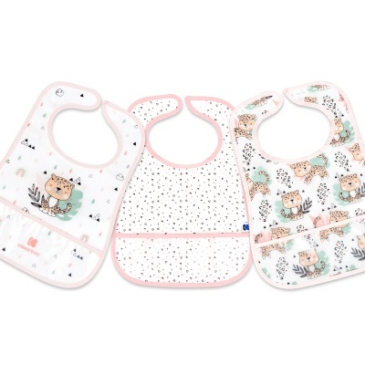 KIKKABOO Conj. 3 Babetes Impermeáveis Savanna Rosa