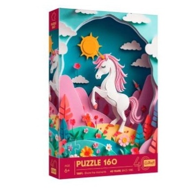 TREFL Puzzle 160 pçs Paper Art: "40th anniversary of Trefl" - Unicórnio