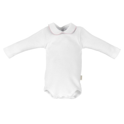 Body Gola c/ Renda Rosa Manga Comprida Cambrass