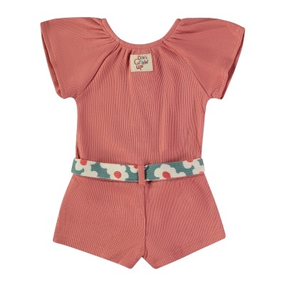 BABYBOL Macacão Canelado c/ Cinto Flores