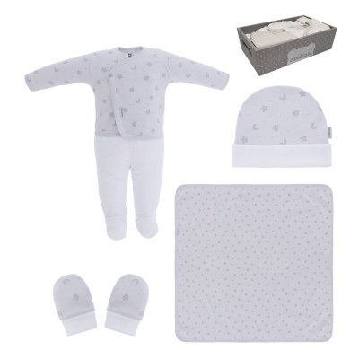Conjunto 5 Peças Primeira Roupa Teddy Cinza Cambrass