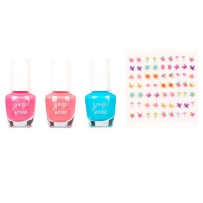 SOUZA Set 3 Vernizes Unhas c/ Stickeres