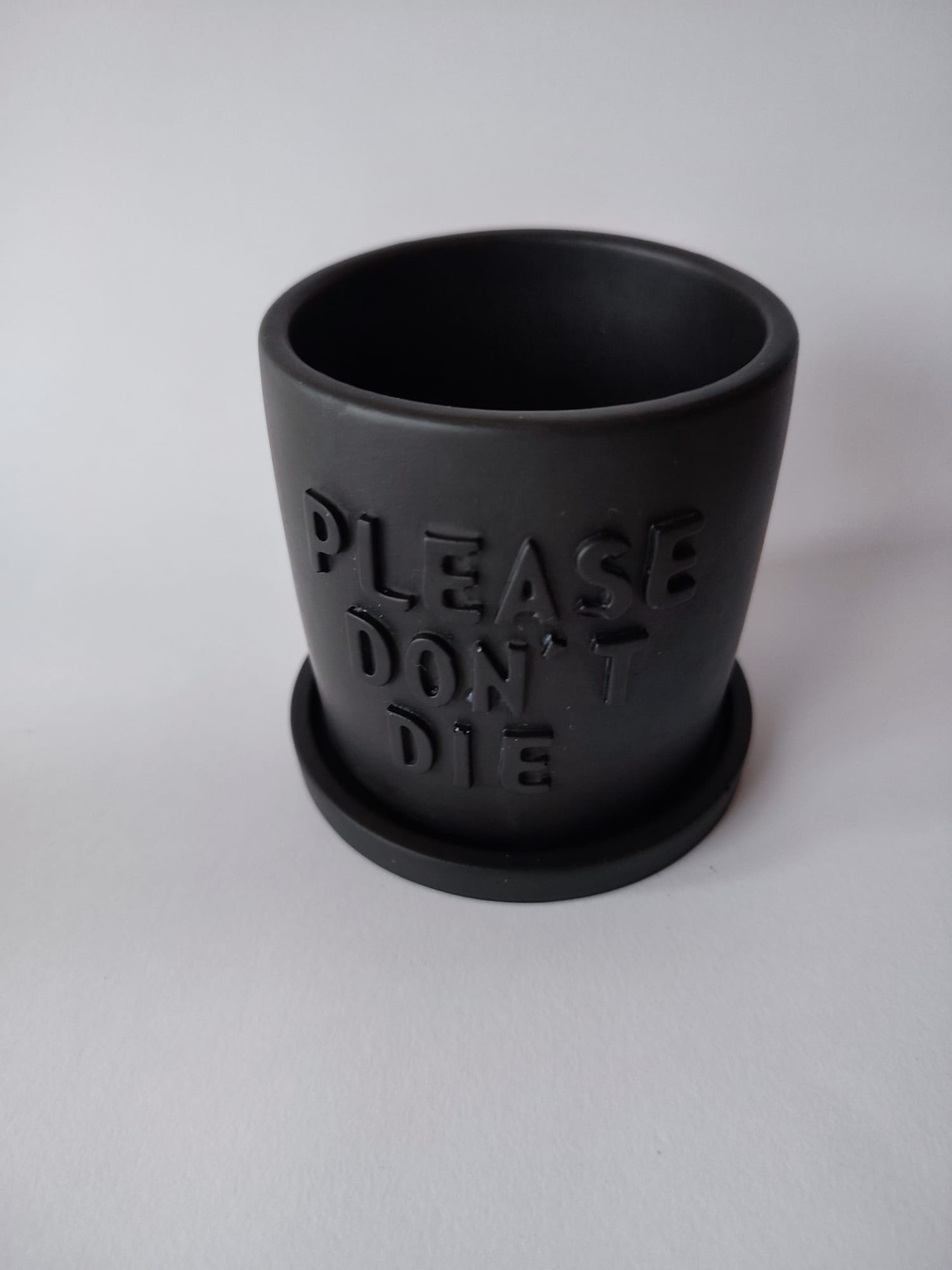 Vaso "PLEASE DON´T DIE"