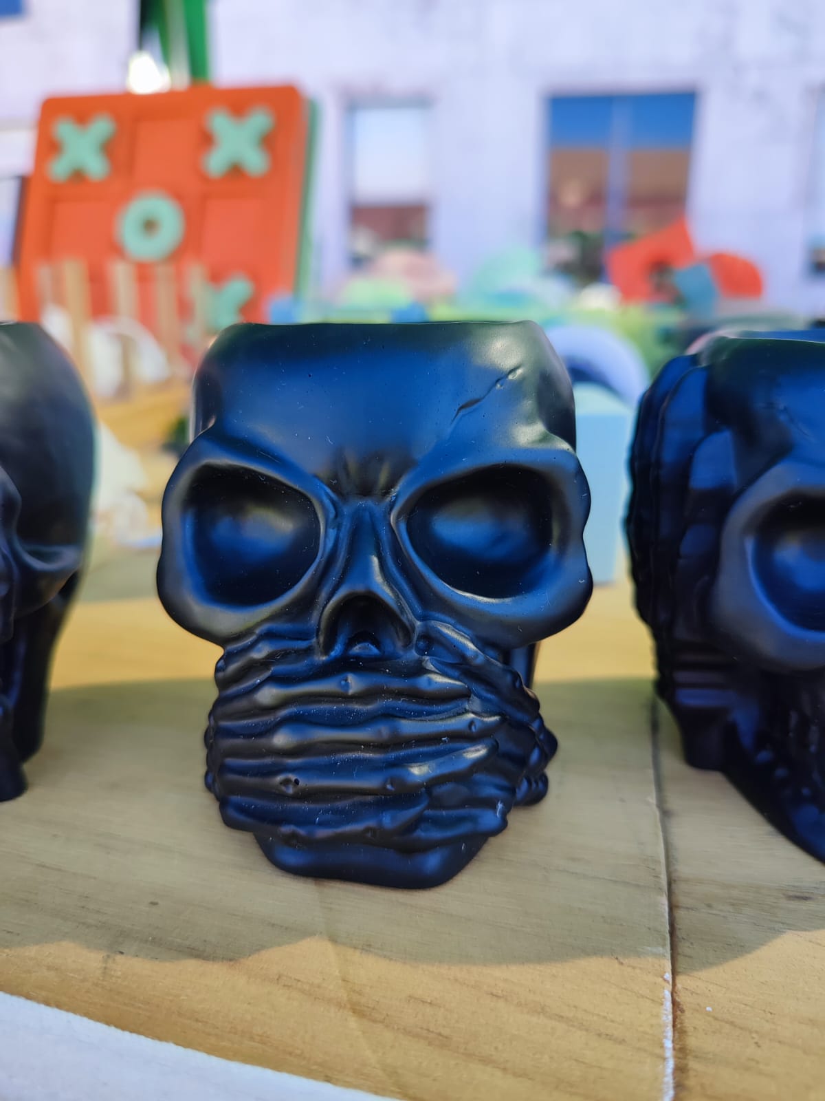 Vaso / porta vela Caveira Mudo