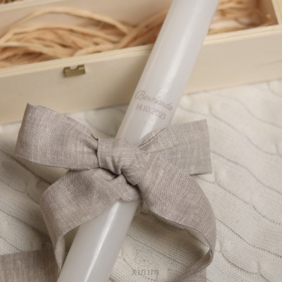 Vela de batizado com laço