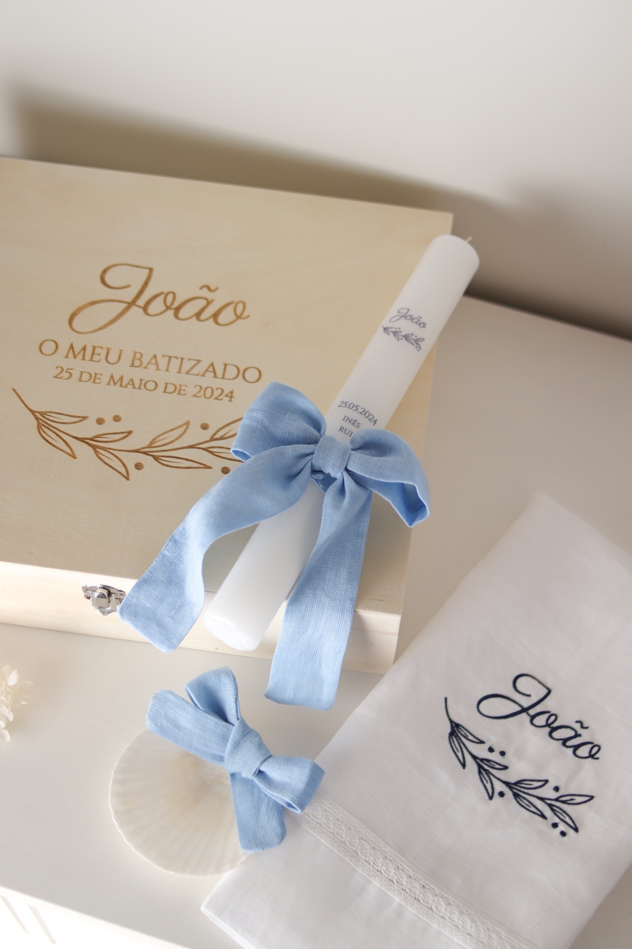 Conjunto de batizado - Folhas