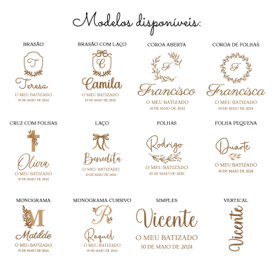 Caixa para vela de batismo (vários modelos)